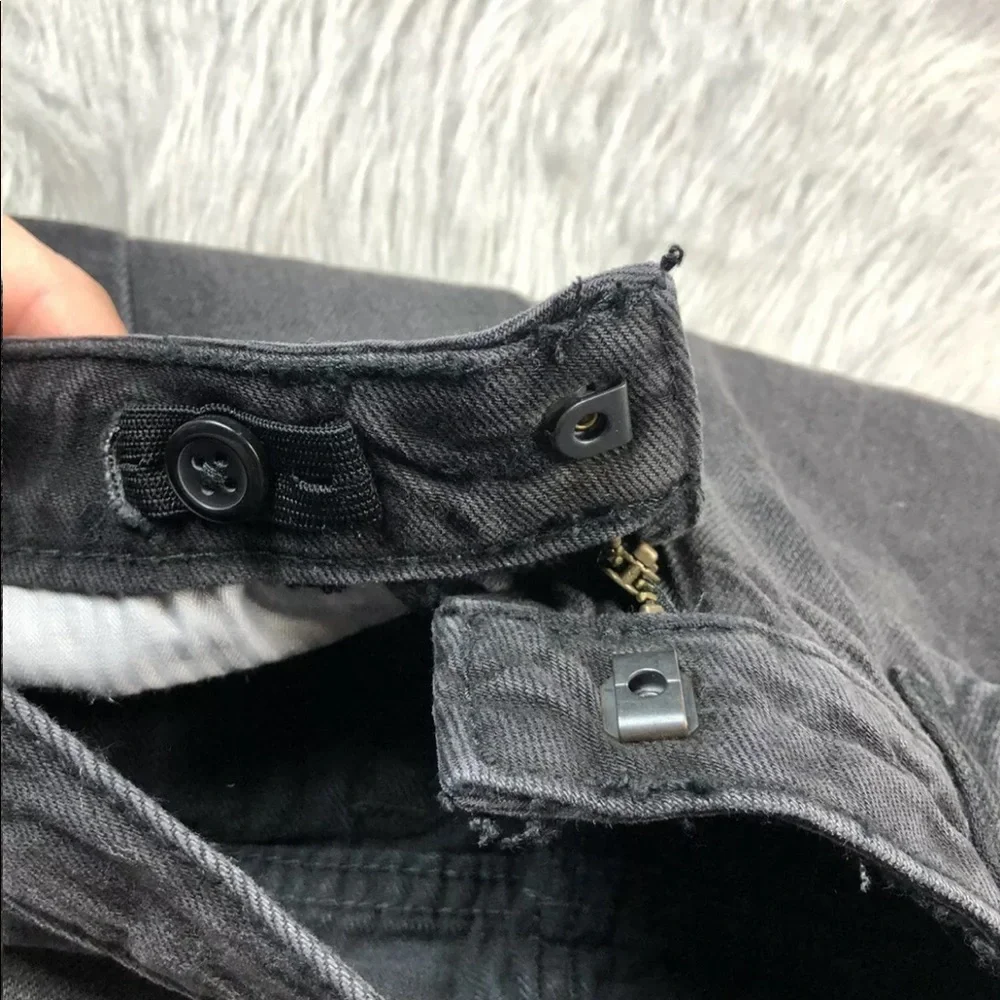 Gap Kids Girls Faded Black Regular Girlfriend Frayed Hem Jeans Size 6